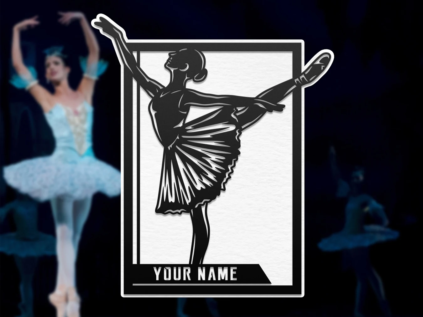 Personalized ballet display. Supplier finished product render.